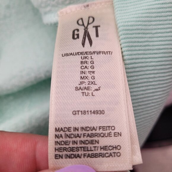 Goodthreads Women's Heritage Fleece Seamed Mint Green Hoodie Sweatshirt Large - Picture 9 of 12